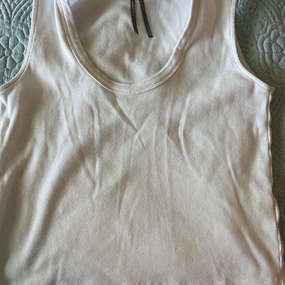 Anthropologie Cream Ribbed Tank Top